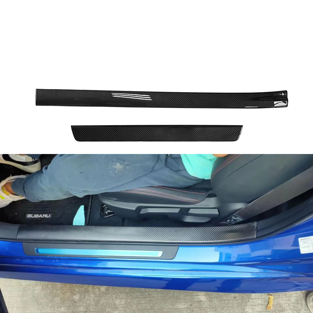 4PCS Car Door Threshold Scuff Plate For Subaru BRZ Carbon Fiber Door Sills For Toyota GR86 2021up