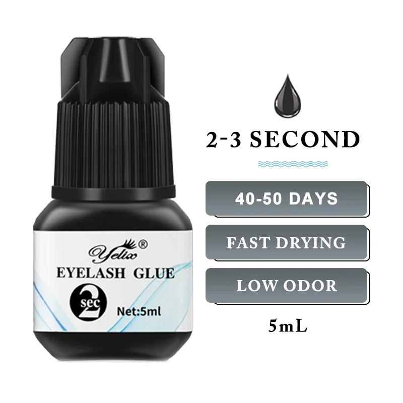 Yelix wimpern verlängerung kleber 0.5-1 Sec Schnelle Trockenen einzelne wimpern kleber Schwarz/Klar wimpern kleber Falsche Wimpern lash erweiterung