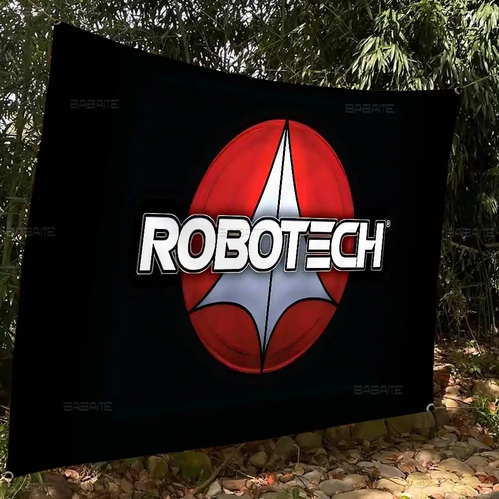 Bandera de Anime R-Robotech con impresión artística, bandera japonesa para colgar en la pared, decoración del hogar