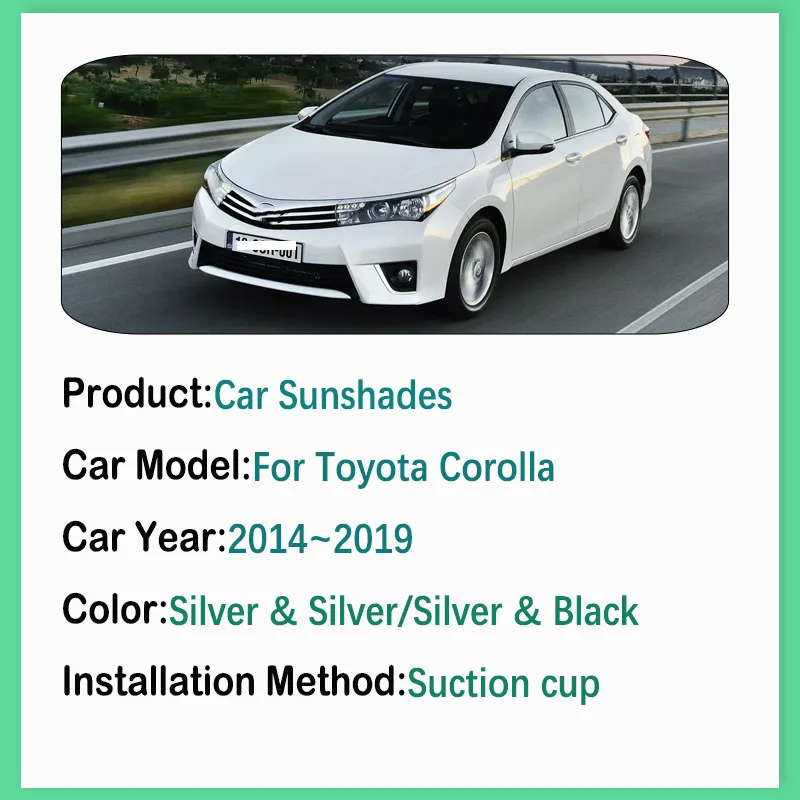 Car Coverage Sunshade For Toyota Corolla E180 Levin 2014~2019 Anti-UV Side Curtain Window Visors Sun Shade Pads Auto Accessories