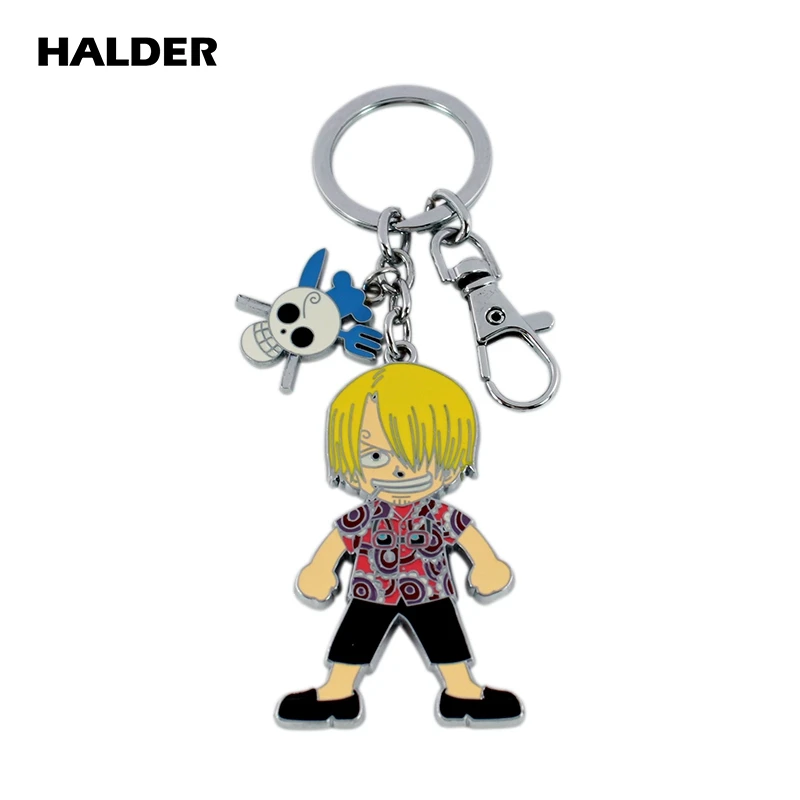 HALDER Sanji dengan Gantungan Kunci Tengkorak Klasik Anime Collectie Keyring Liontin Gantungan Kunci Lucu Kartun Perhiasan Hadiah untuk Teman