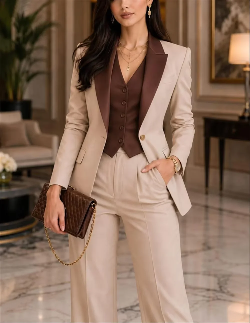 Lässiges Dreiteiliges Set für  – Women Formal Wear Trousers Bewertung und Preis