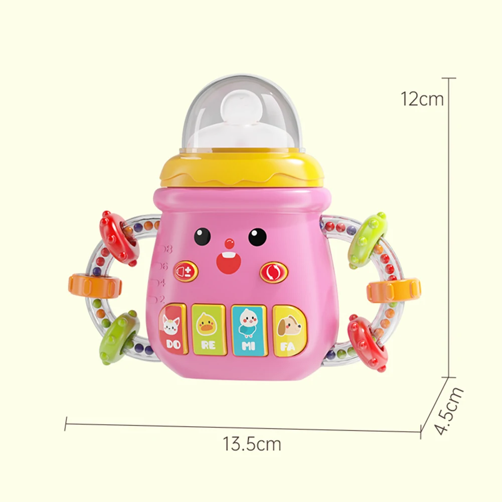 Baby Bottle Shape Musical Light-Up Educational Machine, Brinquedos Montessori Coloridos Engraçados, Presente Novidade para Criança