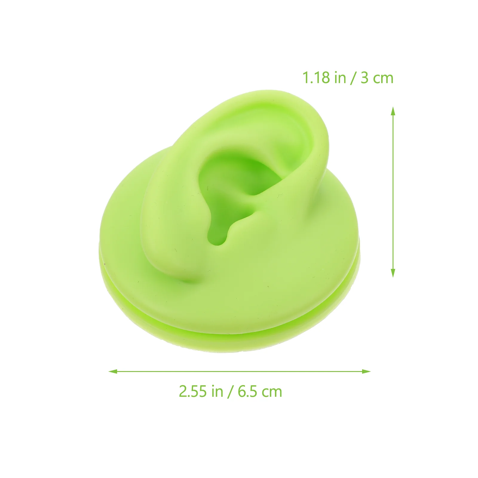 2 Pcs Colored Ear Model Models for Puncture Practice Teaching Artificial Silicone Silica Gel Fake