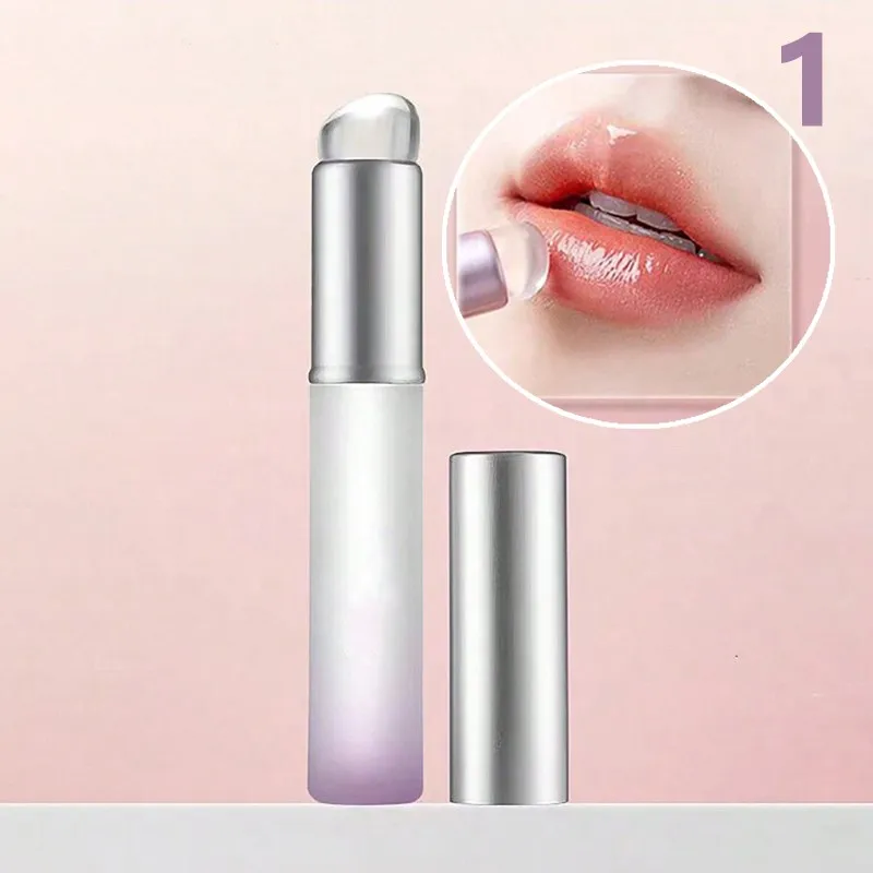 1 قطعة فرشاة الشفاه سيليكون لينة مع غطاء مقاوم للغبار رأس مستدير أحمر الشفاه قضيب الشفاه ماكياج أداة فرش متعددة الاستخدام #1