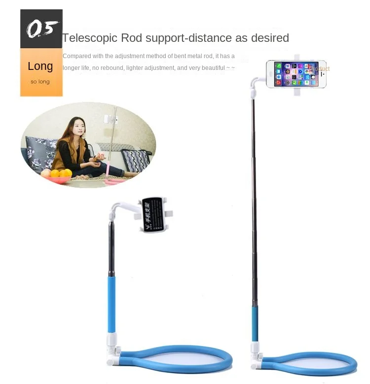 Universal Foldable Desktop Lazy Bracket, Rotating and Stretching, Neck Hanging Phone Stand, Sleeping and Watching God Tool