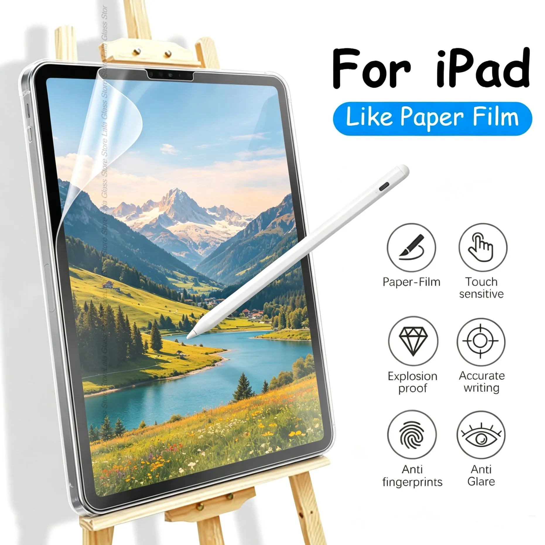 

3PCS NoGlass PaperLike Feel Screen Protector For ipad Air 8 2026 Pro 13 2024 10th 11th Generation 7 6 Air 5 4 Pro 11 13 10.9 M4