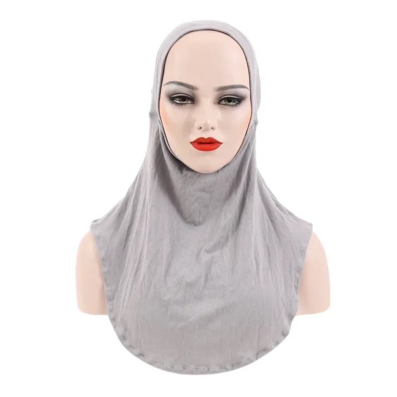 Gorros interiores de Hijab para mujer, algodón elástico musulmán, bufanda interior islámica, gorro de cobertura completa, pañuelo para la cabeza, turbante árabe liso