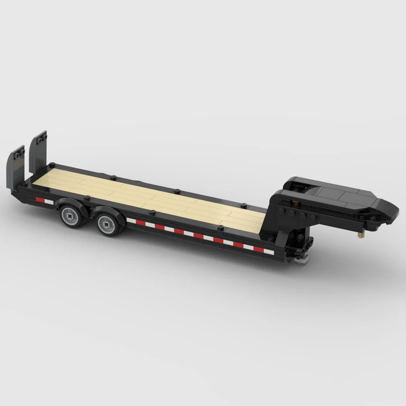 MOC-221390 Gooseneck Flatbed Trailer Building Block Highly Compatible City Truck Accessories Model Brick Set Gifts Kids 216PCS
