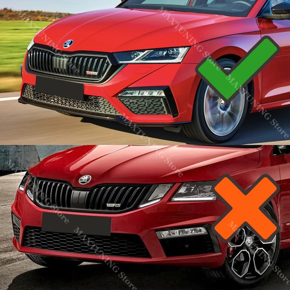 Picture 3: Front Bumper Diffuser Lip For Skoda Octavia MK4 RS vRS Sedan Combi 2020-2024 Gloss Black Splitter Lip Spoiler Protector Tuning