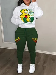 Women's Sets Hoodies Pants Suit 2-Piece Outfits Suit 2025 New Letter Print Aesthetics Sweatshirt and Sweatpants Ladies Tracksuit