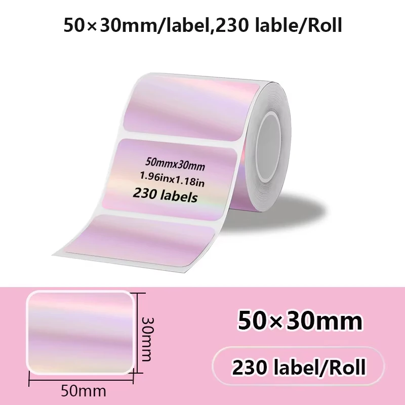 Munbyn/Nelko Holografische Laser Label Sticker Mat Zilver Thermisch Papier voor M110 M220 M200 E210 P50 PM220 DETONG P1 WP9520 Maker