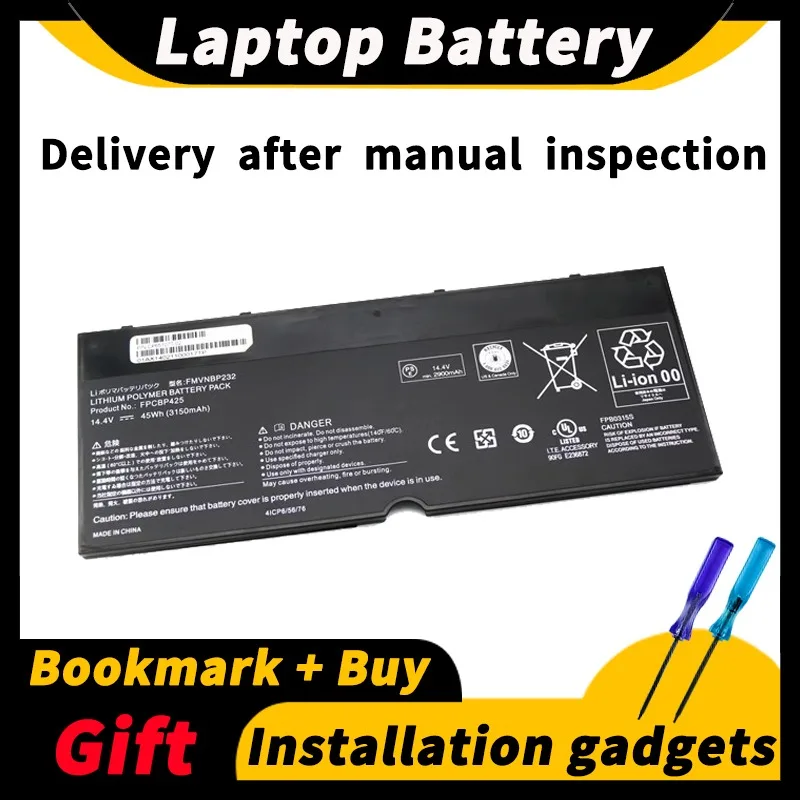 

For Fujitsu Lifebook T904 T935 T936 U745 FPCBP425 FMVNBP232 FPB0315S 14.4V 45wh/3150mAh Laptop Battery