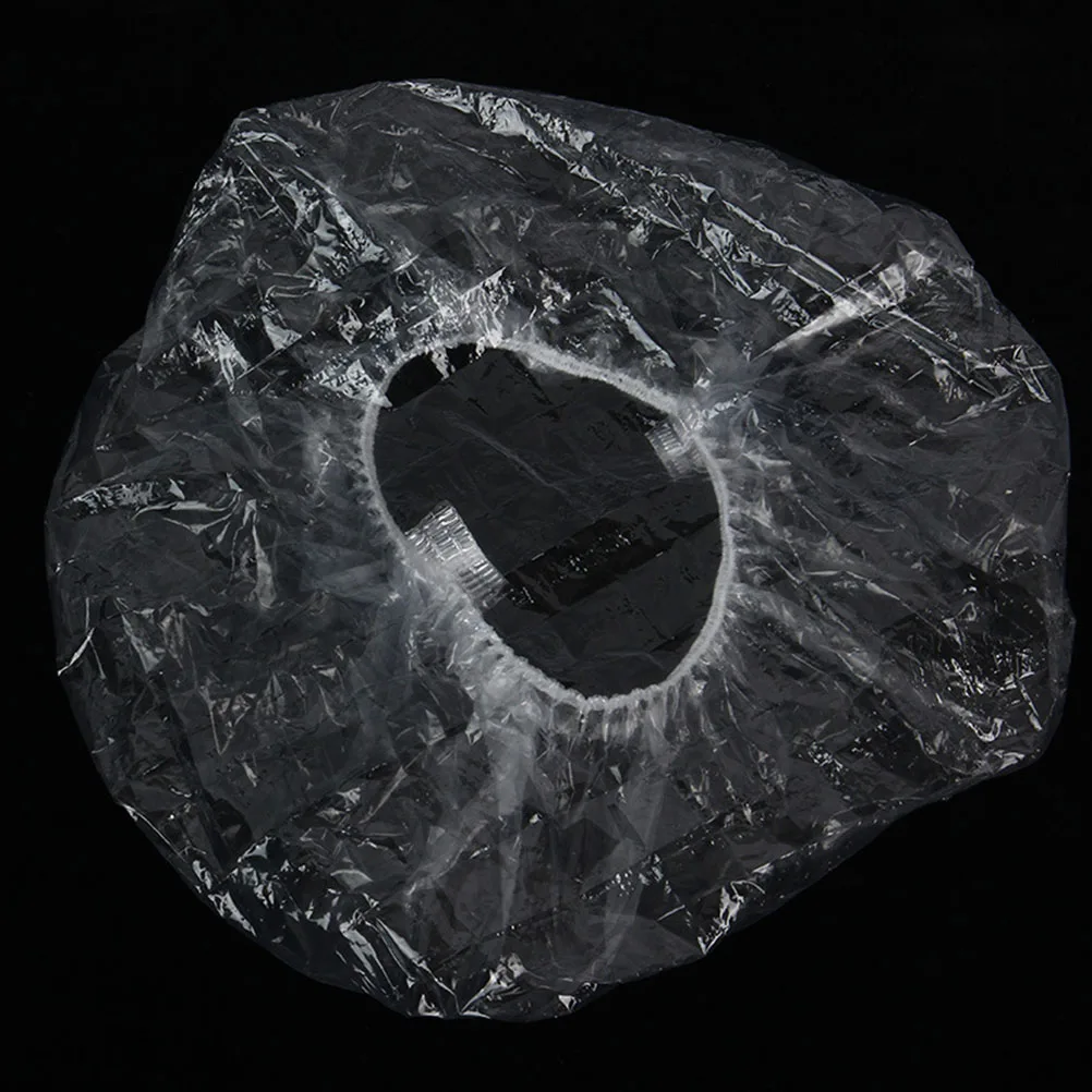 

200pcs Disposable Bath Cap Waterproof Elastic Plastic Shower Hat For Hair Salon Home Travel Spa Makeup Face Washing Lightweight