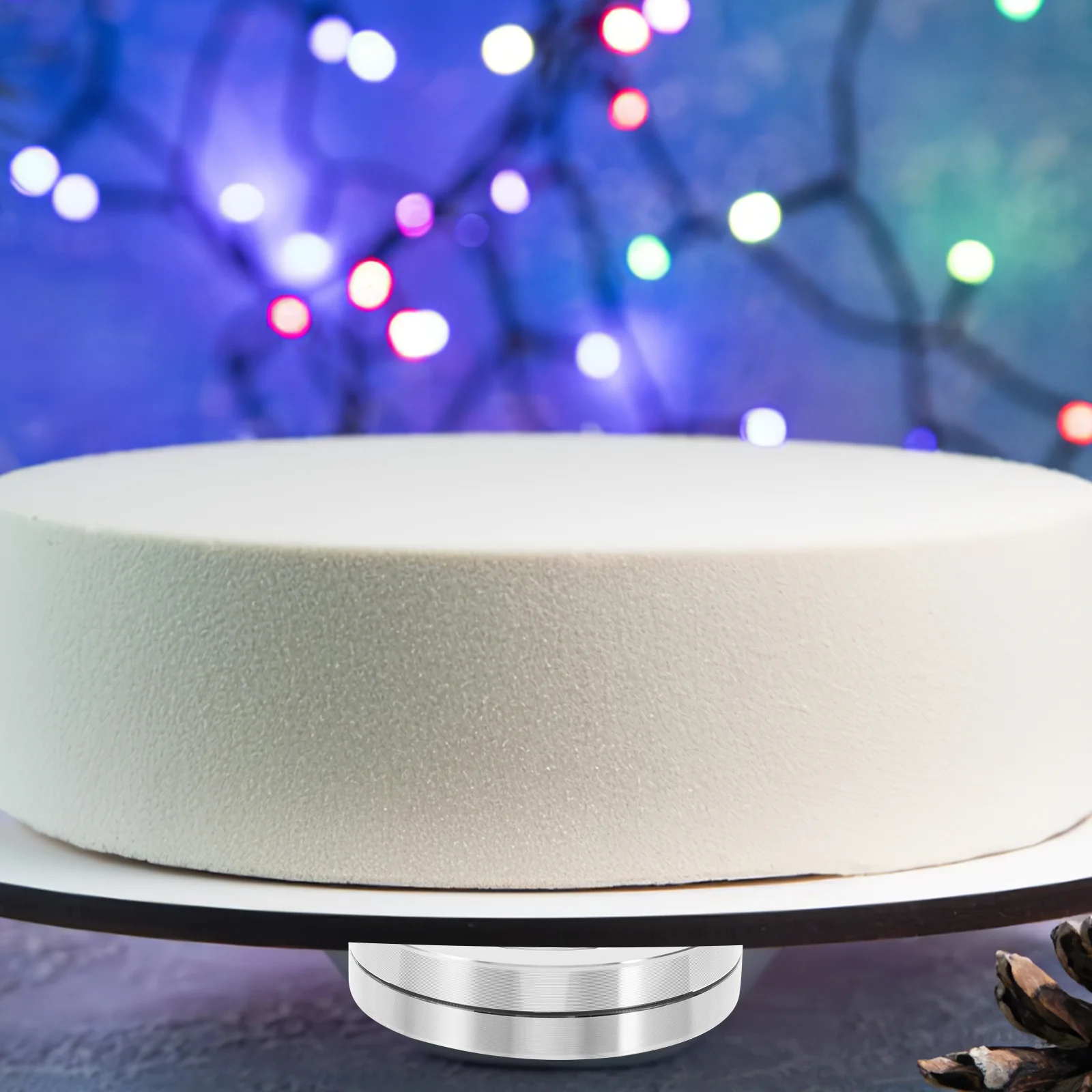 

Double Layer Aluminum Alloy Turntable Bearing 60mm Rotating Tray Base Low Friction Smooth Cake Display Hardware for Food