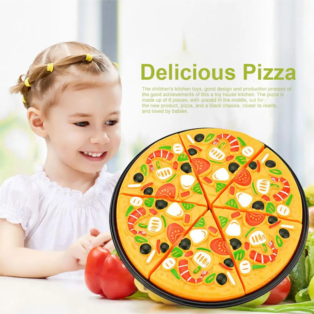 Kids Pizza Cutting Toy Simulation Plastic Pizza Dinette Child Toy Kitchen Pretend Food Cooking Kitchen Toys For Girls P1h1