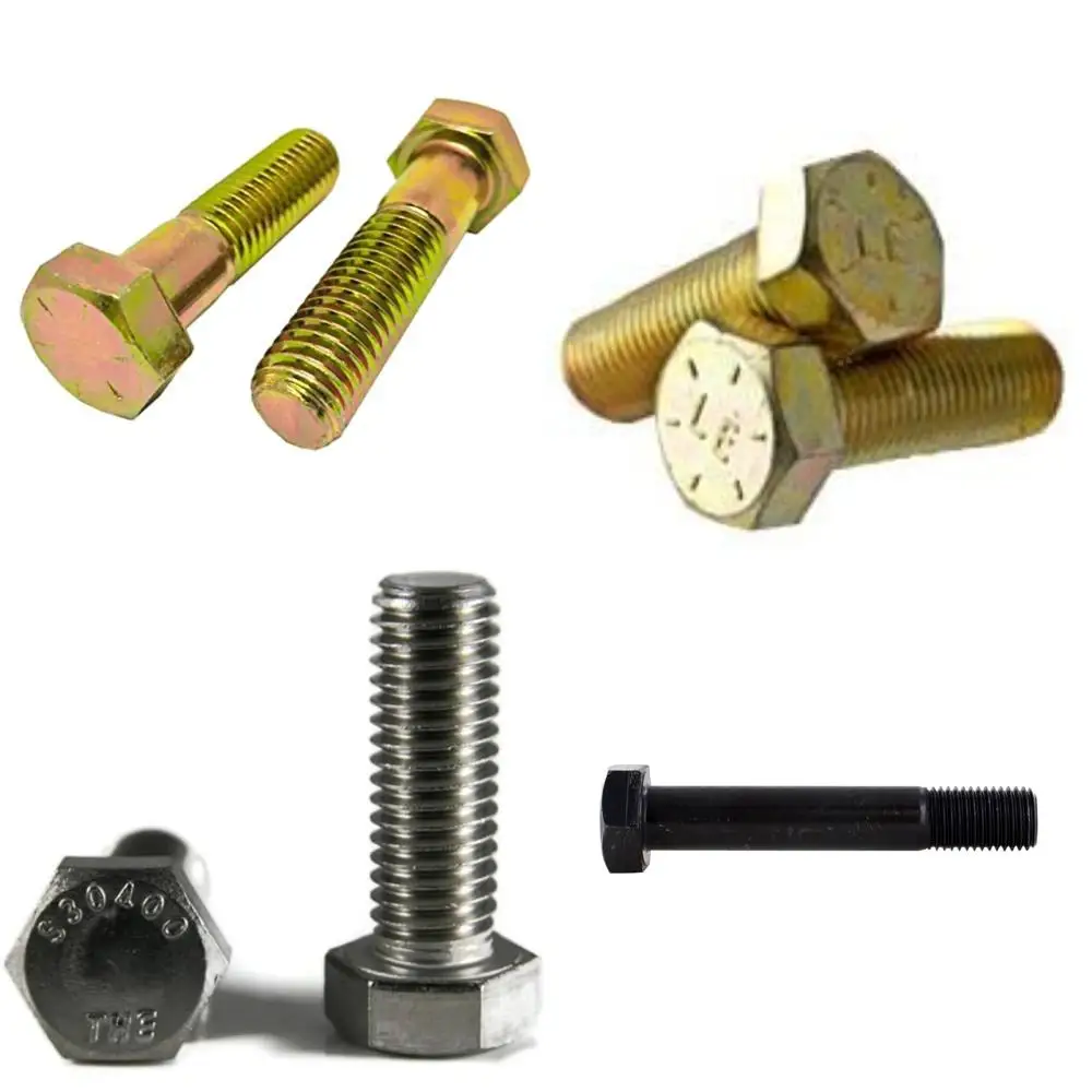 

Винты с шестигранной головкой с оцинкованным желтым покрытием класса 8, 9/16-18 x 5, тонкая резьба, с частичной резьбой, длина резьбы 1,375, 25 шт.