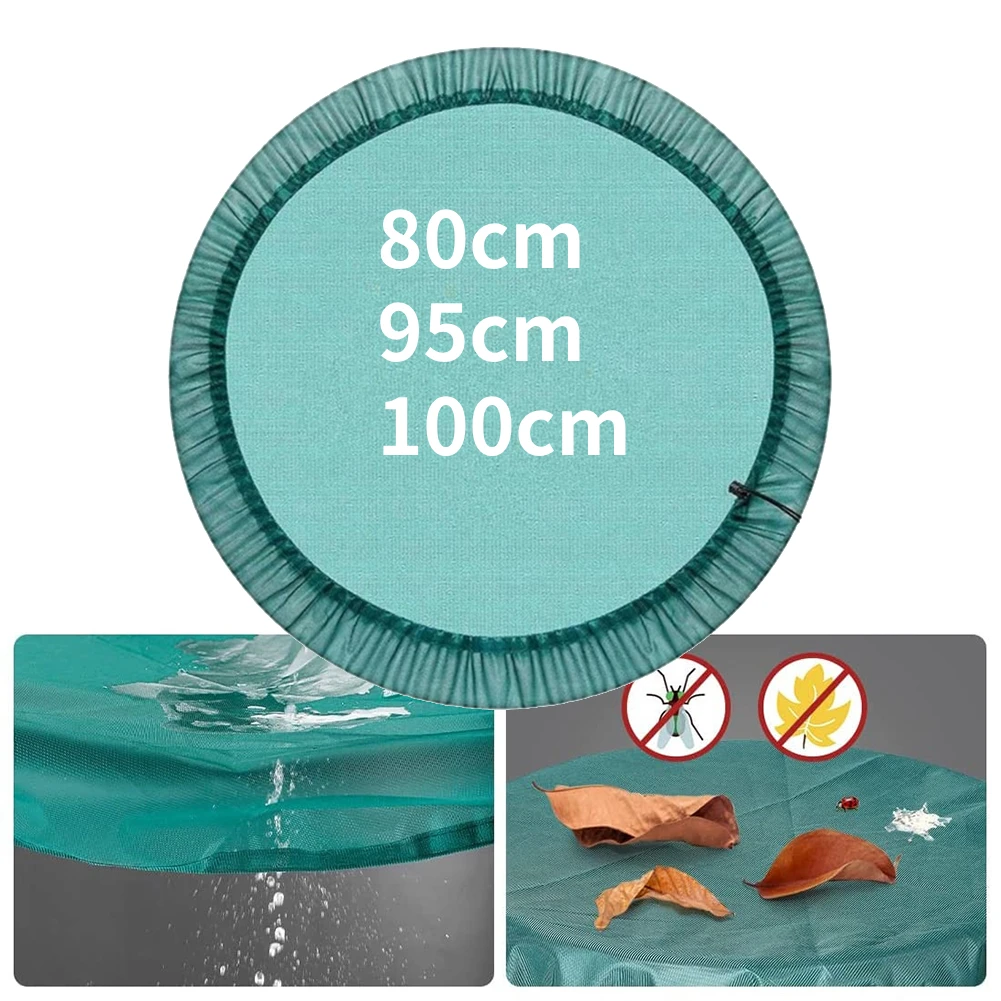 80/95/100cm Outdoor Garden Water Collection Bucket Lid Rainwater Bucket Water Tank Mesh Cover With Adjustable Drawstring