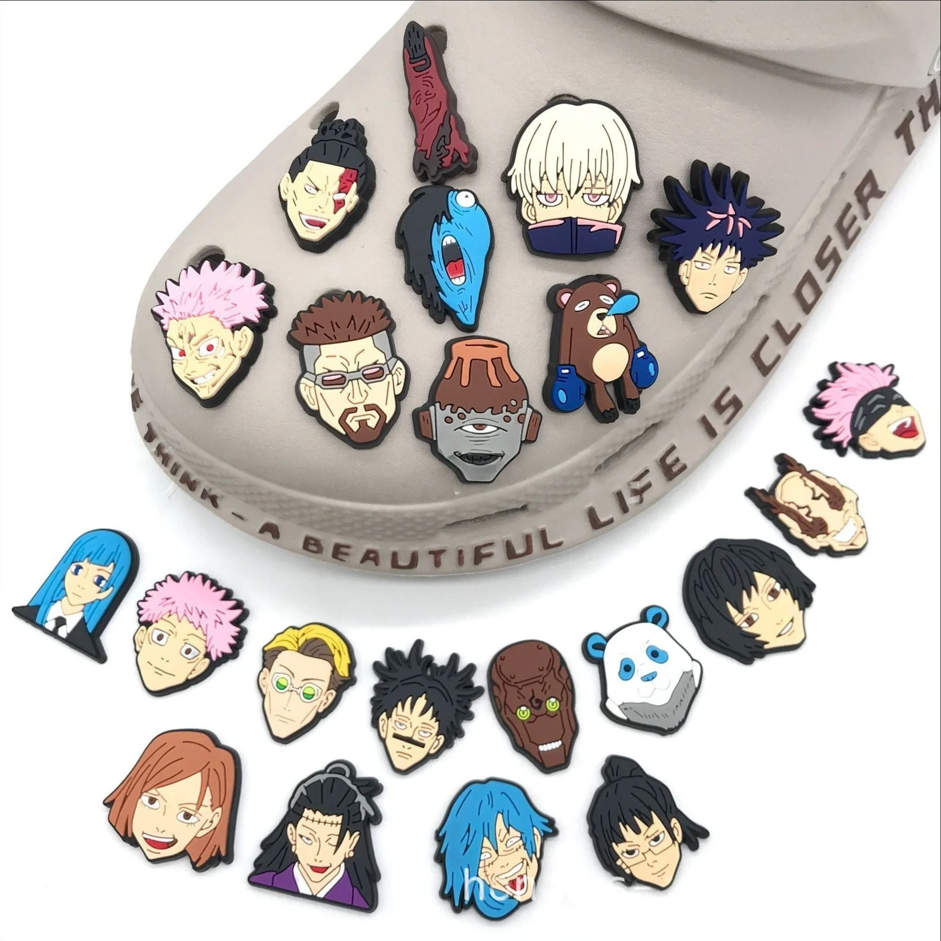 22pcs set Warrior Shoe Charms Soft PVC Shoe Decorations For Crocs Slippers DIY Japanese Anime Character Ornaments Accessories