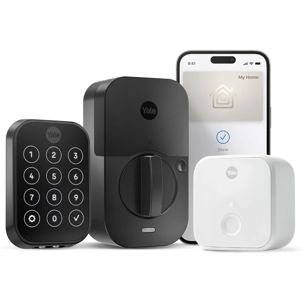 Assure Lock 2 Plus nachtschoot met Wi-Fi Connect, zwart suède, voor vakantie-huurhosts, YRD450-N-CB1-BSP