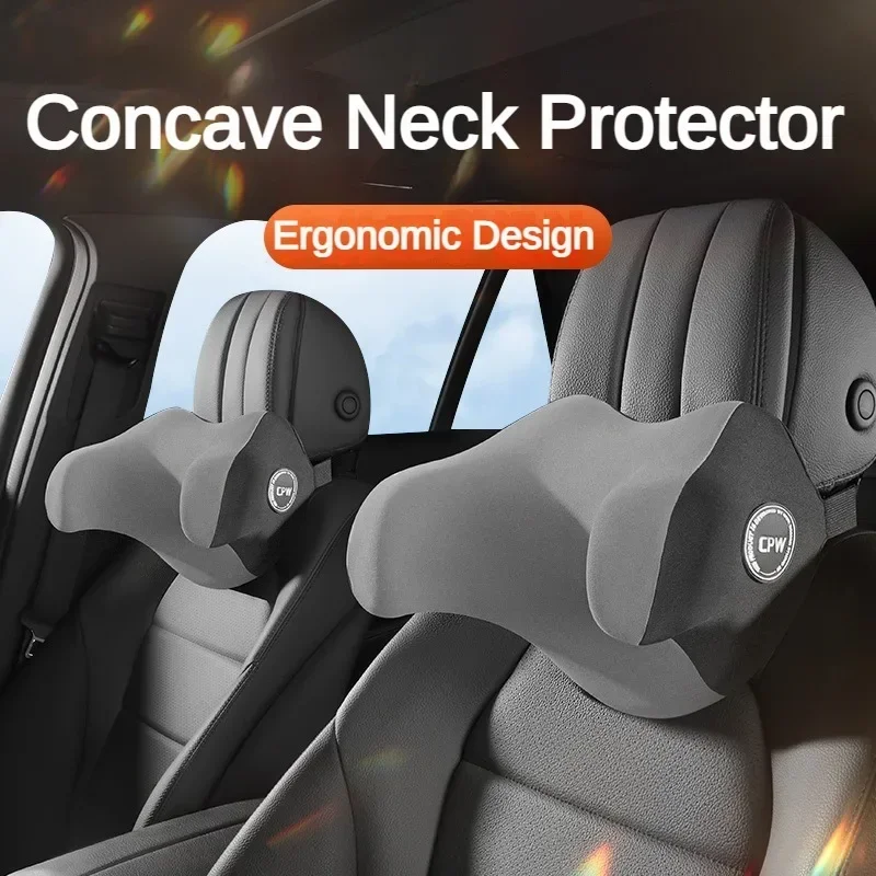 Car Memory Foam Headrest Travel Sleeping Cervical Massage Neck Pillow Universal Padded Car Pillow Car Interior Supplies