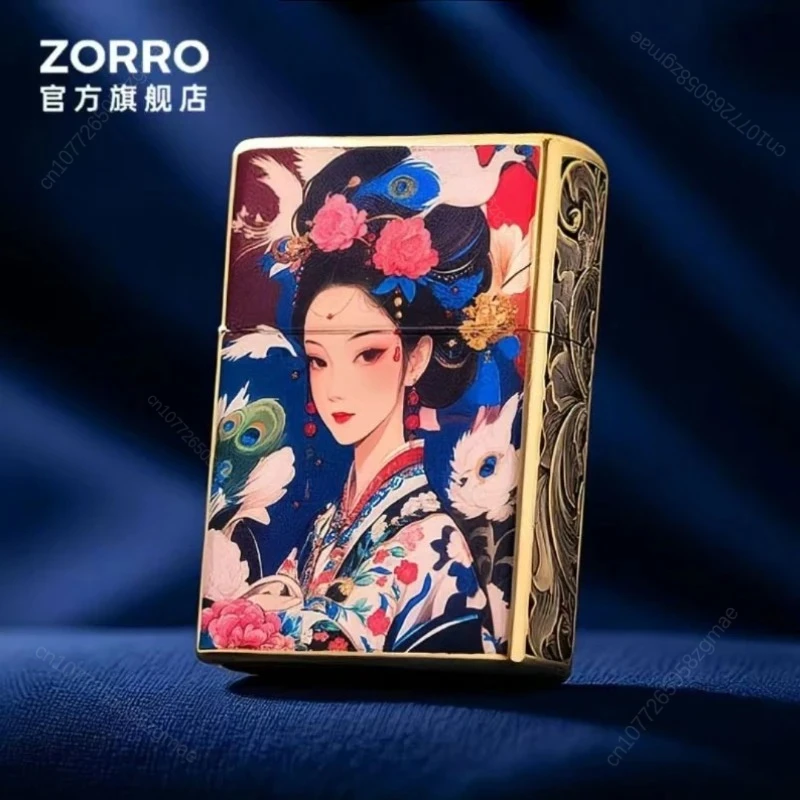 ZORRO zakiram kerosine lighter armor hiding place goddess of wealth retro grinding wheel windproof cigarette lighting tool