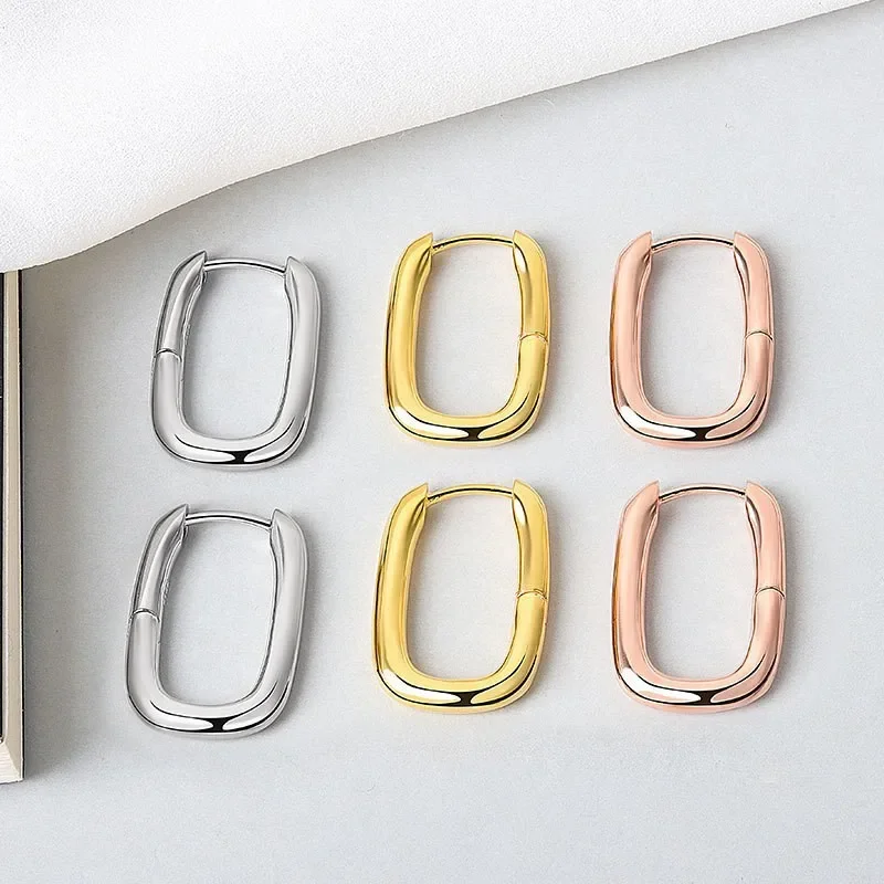 

Jianjie Light Luxury Women’s Oval Round Charming Earring Buckle U Shape New Korean Fashion Ear Accessories Gifts Tide