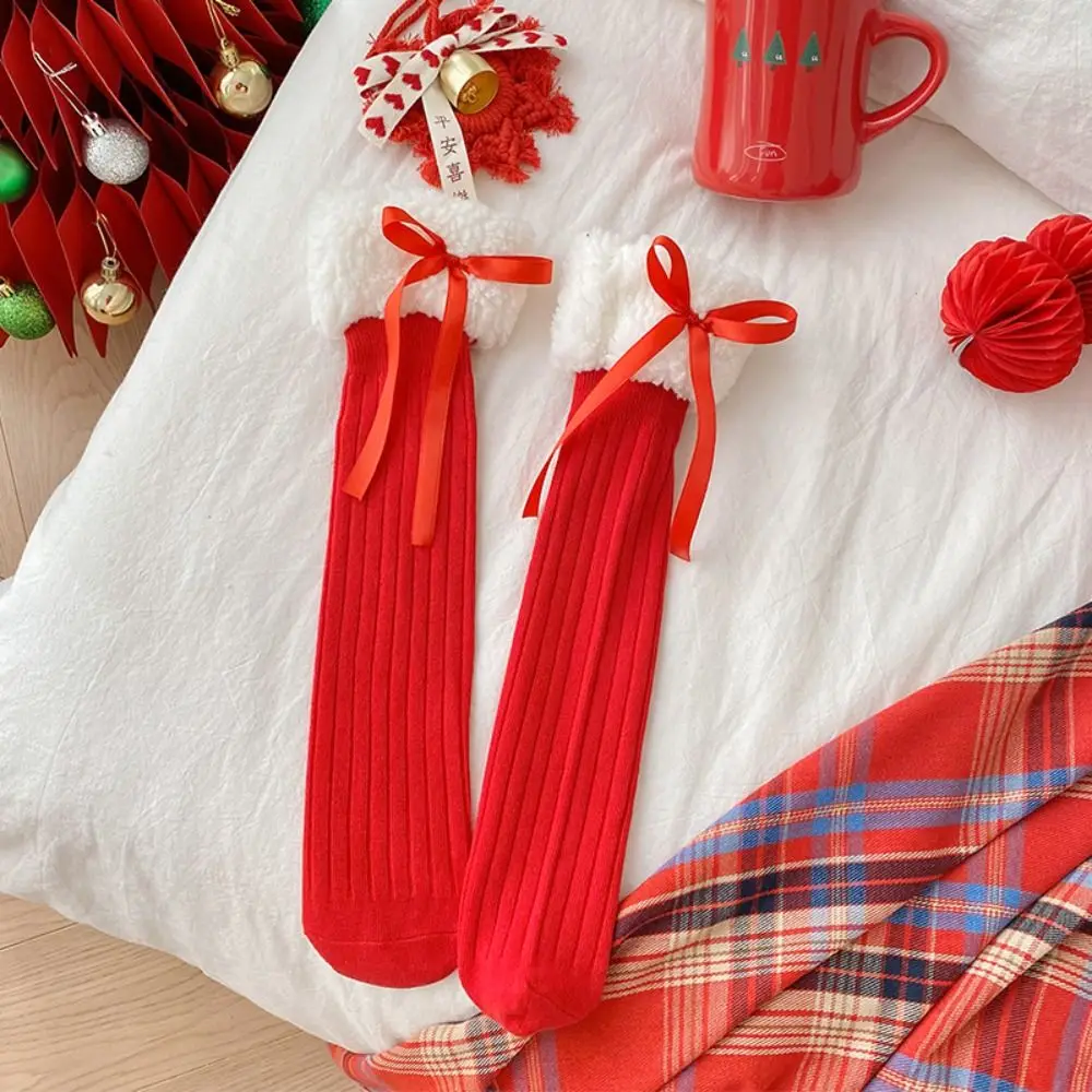 

Female Hosiery New Year Red Socks Cotton Thicken Children Red Socks Floor Socks Sleeping Socks Middle Tube Socks Winter