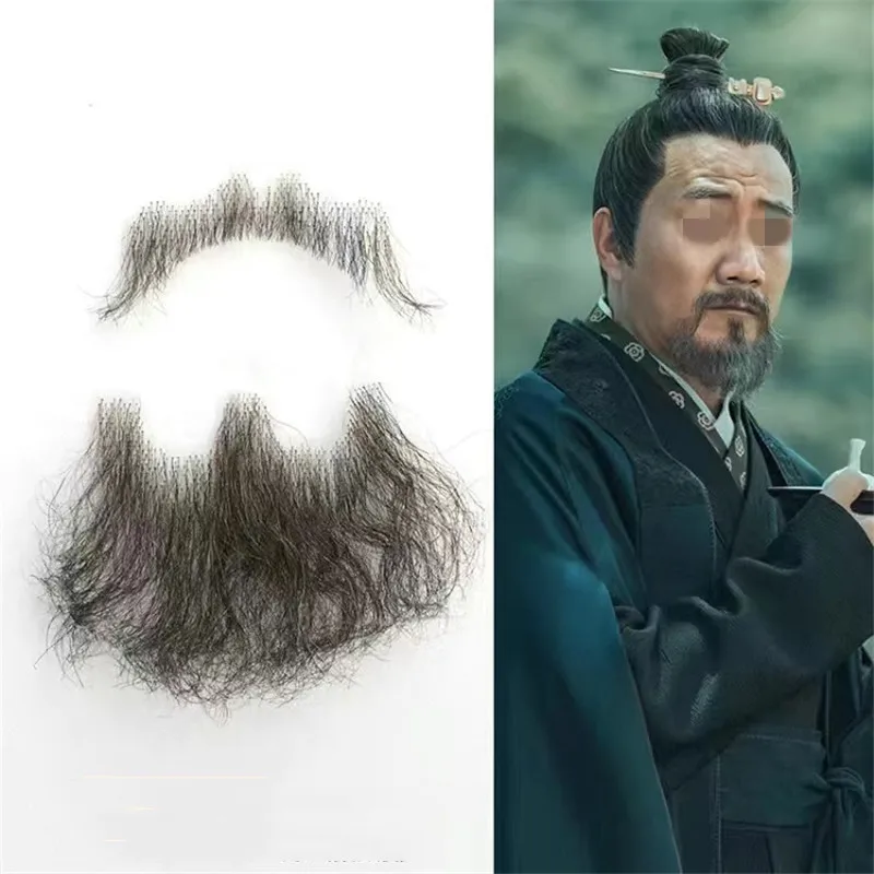 Long Lace Fake Beard Falsa Cosplay Synthetic Lace Invisible Beards for Adults Men Realistic Makeup Lace Beards