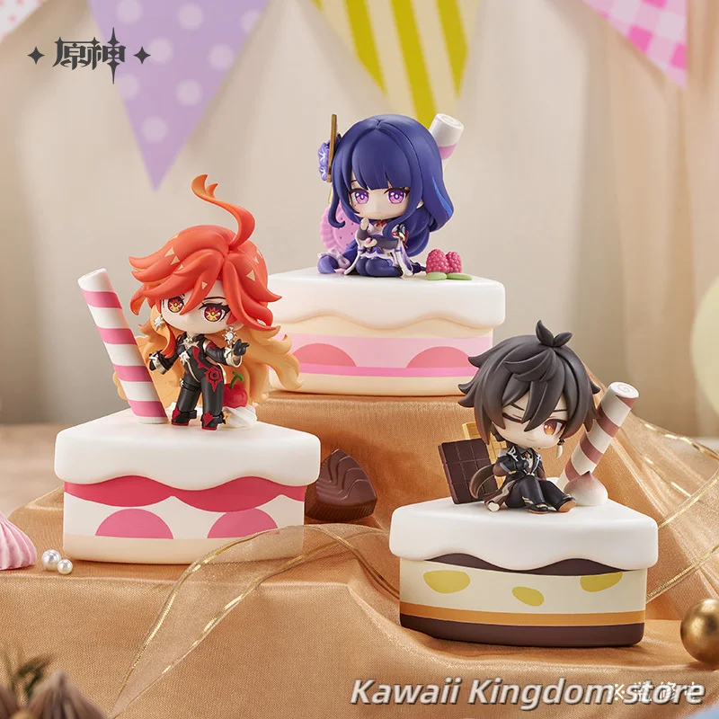 Presale Genshin Impact الرسمية Qilv Party Zhongli Raiden Shogun Nahida Furina سلسلة شخصيات كرتونية تمثال عمل الشكل