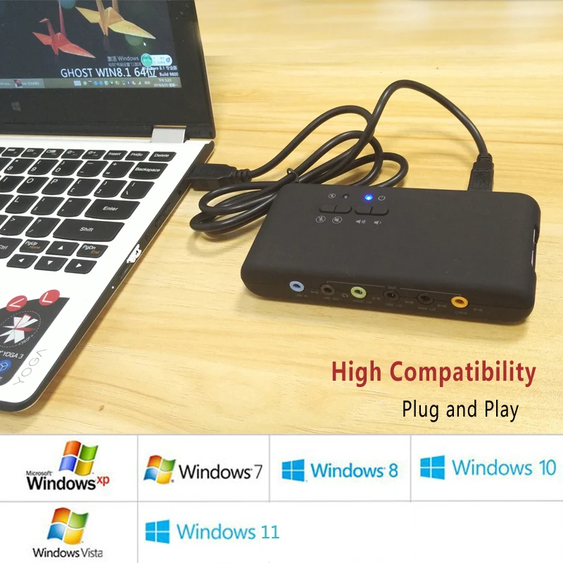 Urgrico harici ses kartı ile SPDIF ve USB uzatma kablosu uzaktan uyandırma stüdyo kayıt USB 7.1 ses kartı PC bilgisayar