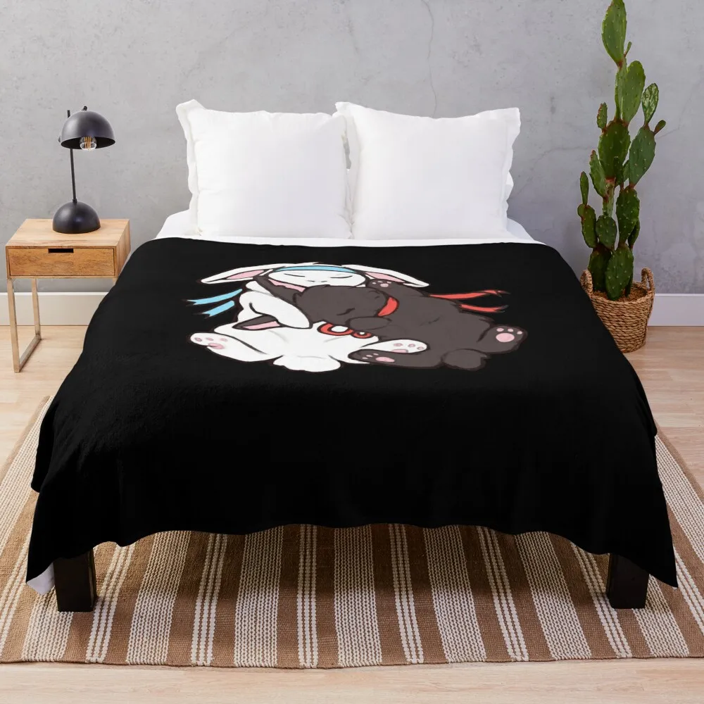 

Funny Gifts Wangxian Bunnies Gift For Everyone Throw Blanket Beach Sofa Quilt Blankets