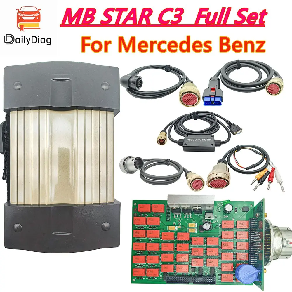 New MB Star C3 Full Set Full chip SD Connect C3 Multiplexer  OBD2 Cable Multiplexer Diagnostic Tool For Mercedes Benz