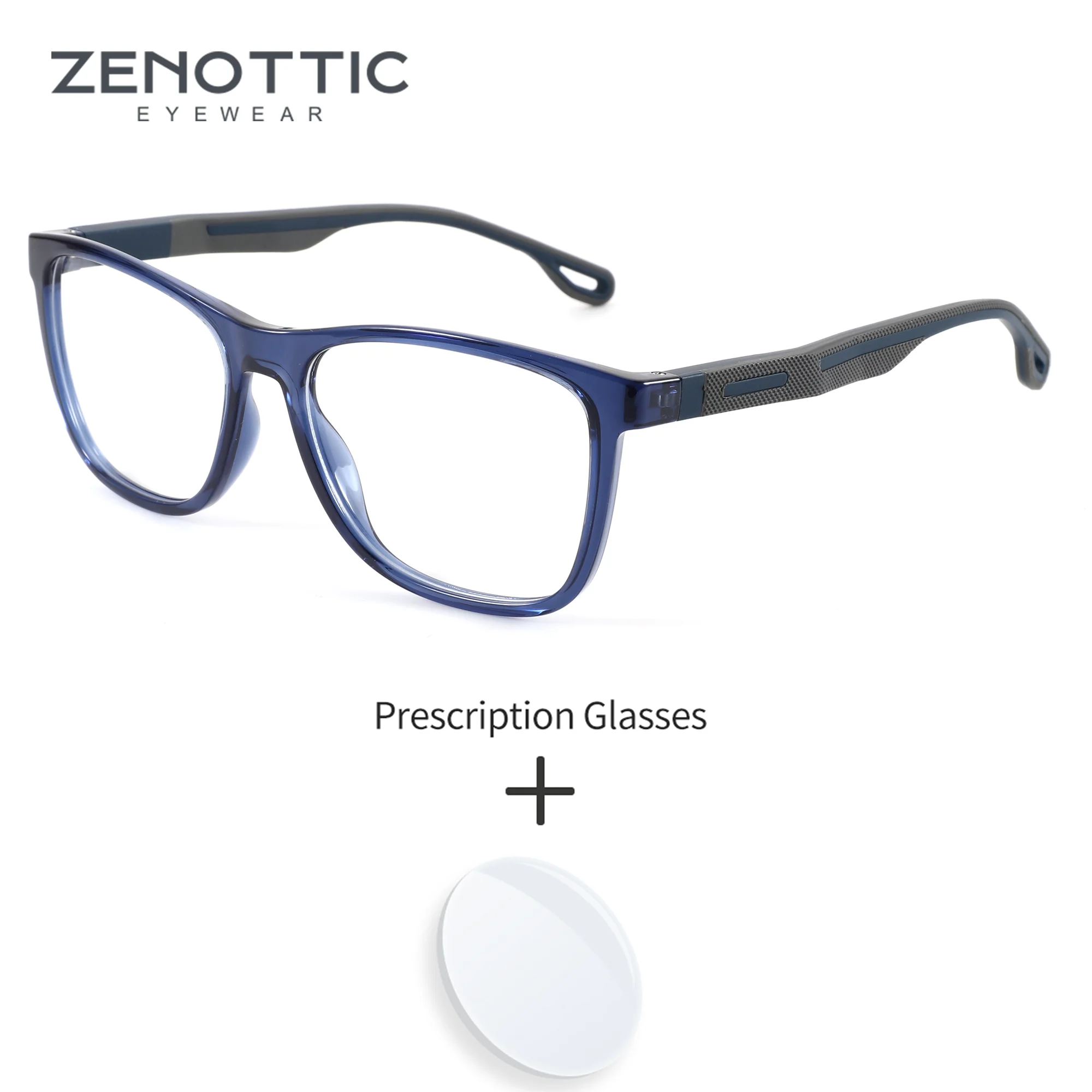 ZENOTTIC (M Size) Square Plastic Men Glasses Custom Prescription Minus Presbyopic Man Myopia Correction Eyeglasses Photochromic