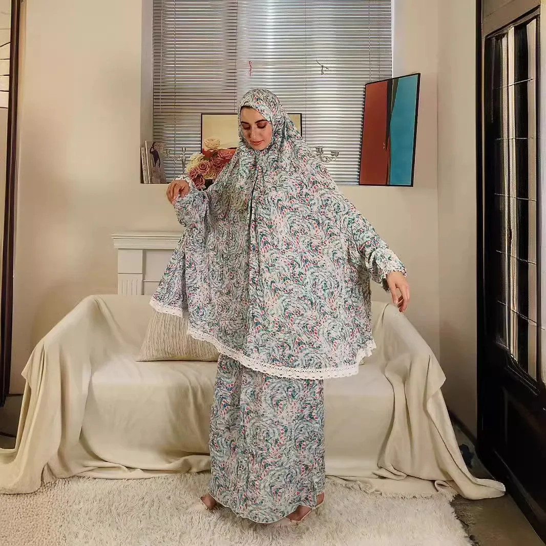 

Мусульманские модные женские комплекты, платья, женские модные костюмы, одежда для поклонения, удобный свободный костюм с юбкой