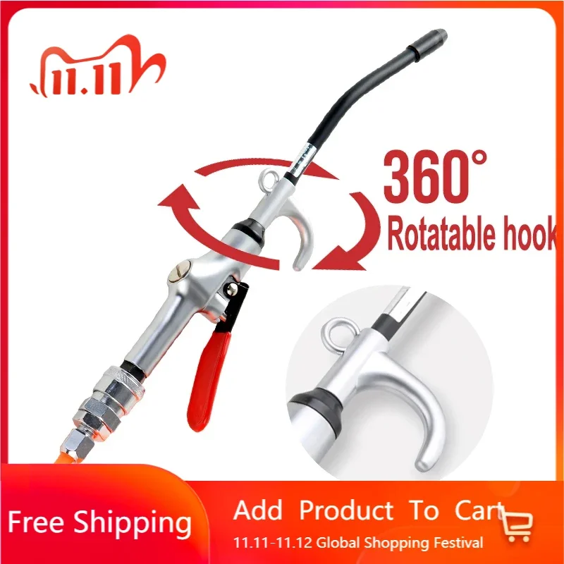 Air Blow Gun Aluminum Air Dust Gun Angled Bent Nozzle Pistol Grip Pneumatic High Pressure