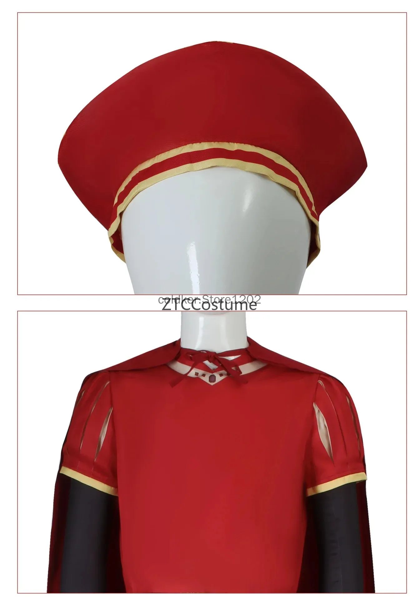 Lord Farquaad Cosplay Costume Adult King Hat Red Cloak Halloween Monster Carnival Stage Performance Outfit - view 5