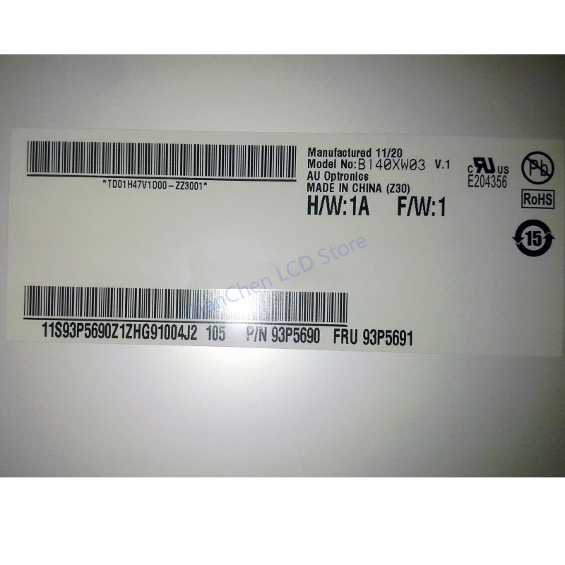 Imagem -02 - Laptop Display Matrix Tela Lcd B140xw03 v1 Bt140gw03 V.2 Bt140gw03 V.a Ht140wxb300 M140nwr1 r0 M140nwt1 r0 140 em