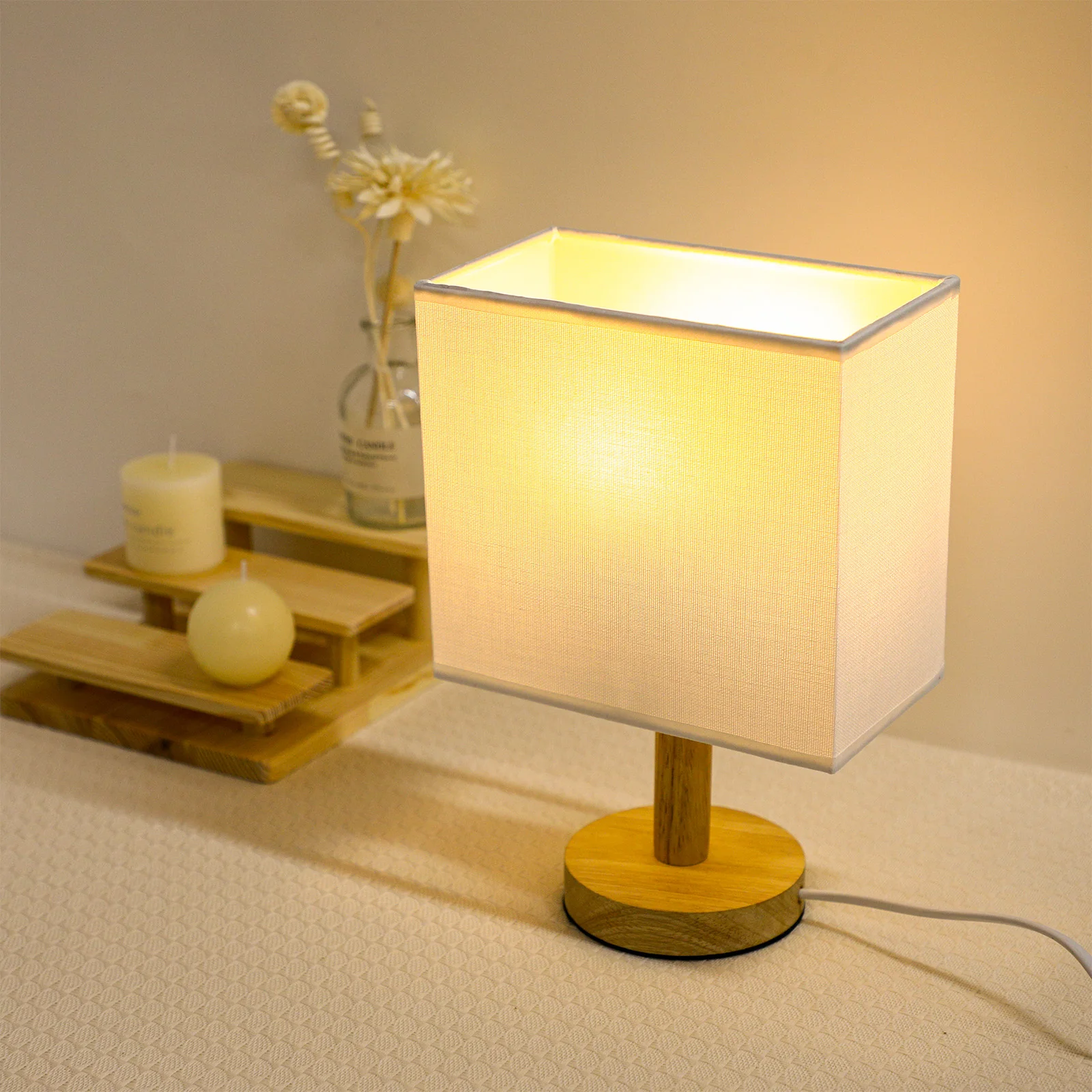 

Rectangle Fabric Lampshade 18X10X165 Small Beige Table Desk Bedside Shades Cloth Cover Replacement Home Hotel Lighting