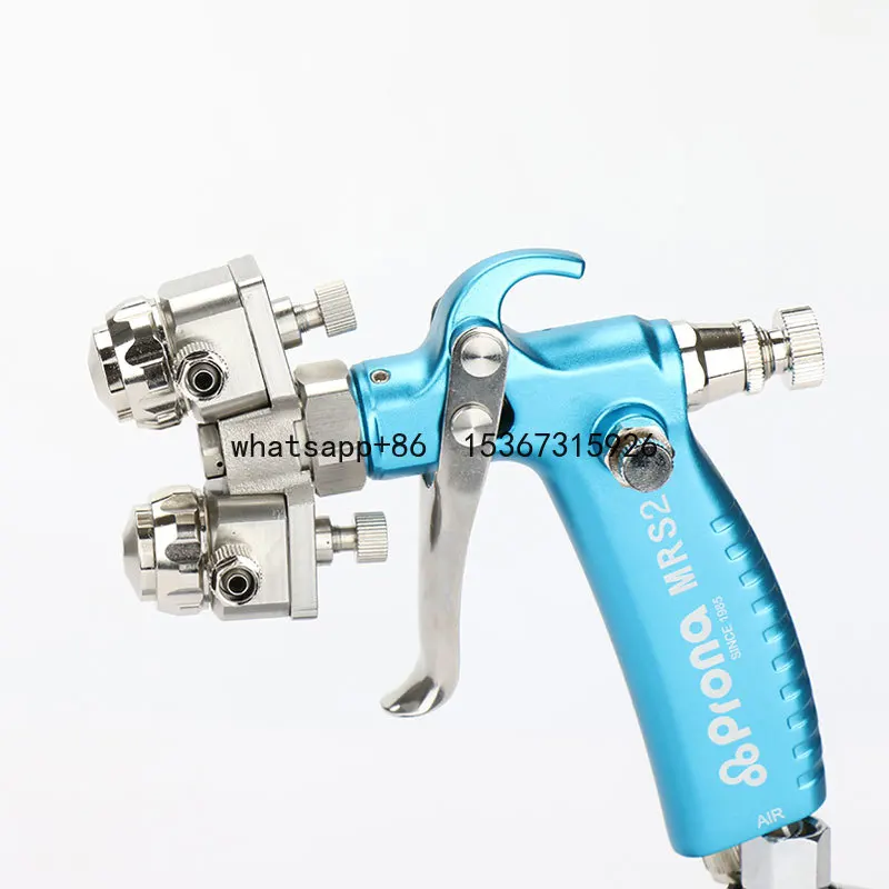 Prona MRS2-2R 1.3mm Double Nozzle Chrome Gun Dual Head Air Coating Spray Gun, HVLP High Pressure Nano Chrome Paint Spray Gun