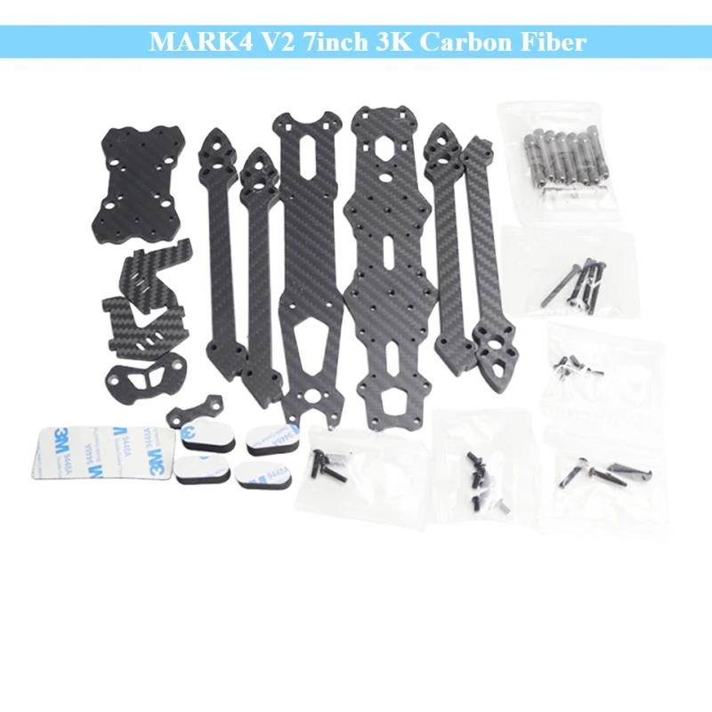 

MARK4 V2 7inch 3K Carbon Fiber H-Type FPV Drone Frame Kit Wheelbase for FPV Freestyle Long Range Racing Drone DIY 7inch