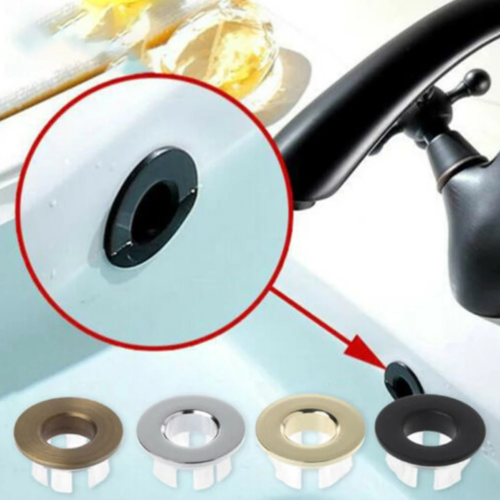 Kitchen Bathroom Basin Faucet Sink Overflow Cover Bathtub Sink Ring Overflow Metal Plated Decoration Neat Ceramic Basin Ceramic