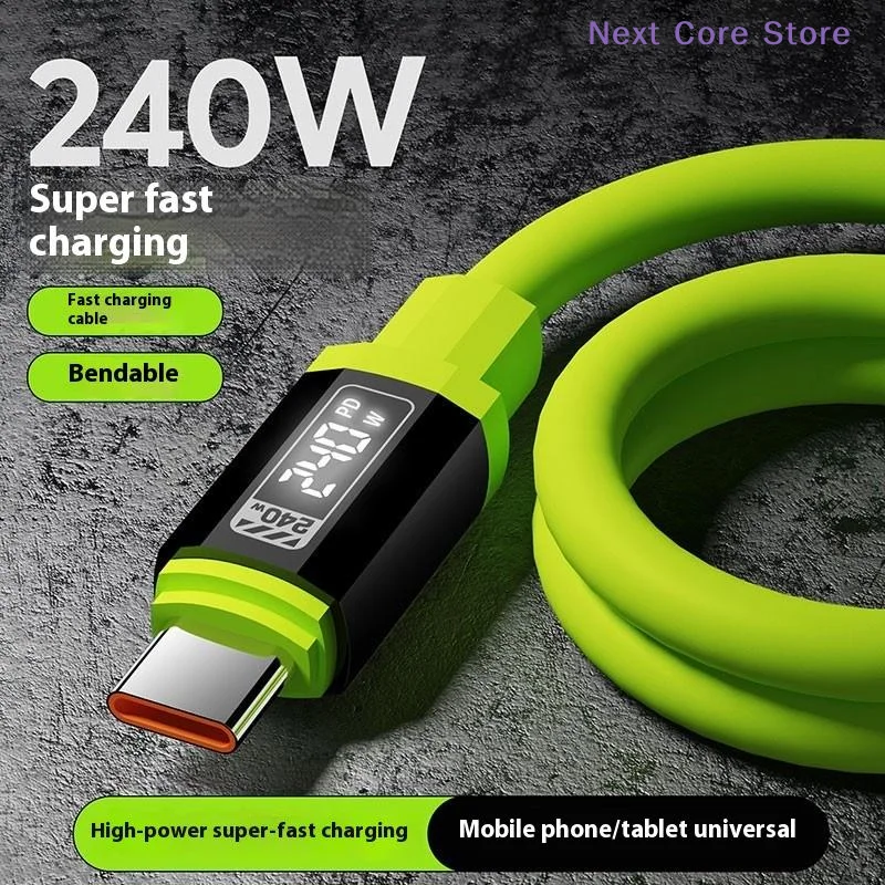 [NC]240W Fast Charging USB Type-C To Type-C Cable With Real-Time Power Display 1.5m For Mobile Phone Fast Charging Cable[NC]