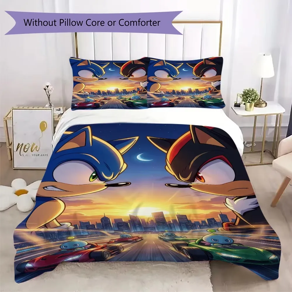 Sonic Hedgehog World Pillowcase & Duvet Cover Set Anime Themed Bedding Decor Ideal Gift for Every Game Fan.-Xin - view 3