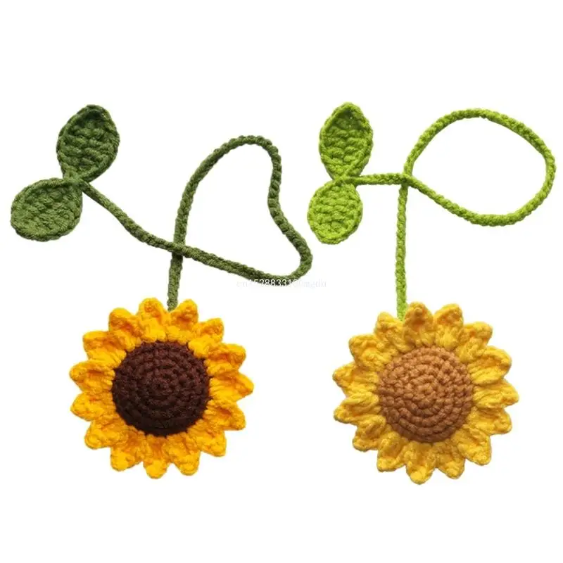 Lovely Sun Flower Car Key Bag Handbag Pendant Keychain Crochet Ornament Dropship