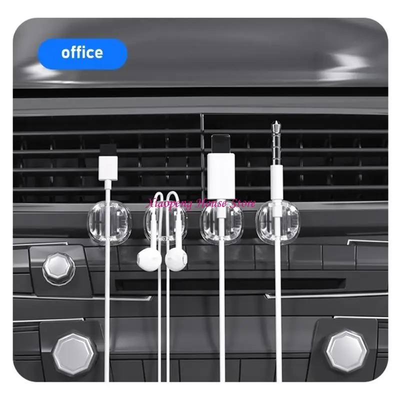 3pcs Kabelclips Acrylkleberkabelhalter für Schreibtisch Nachttisch -Auto Leder Mehrere Oberflächen verwenden 77JC