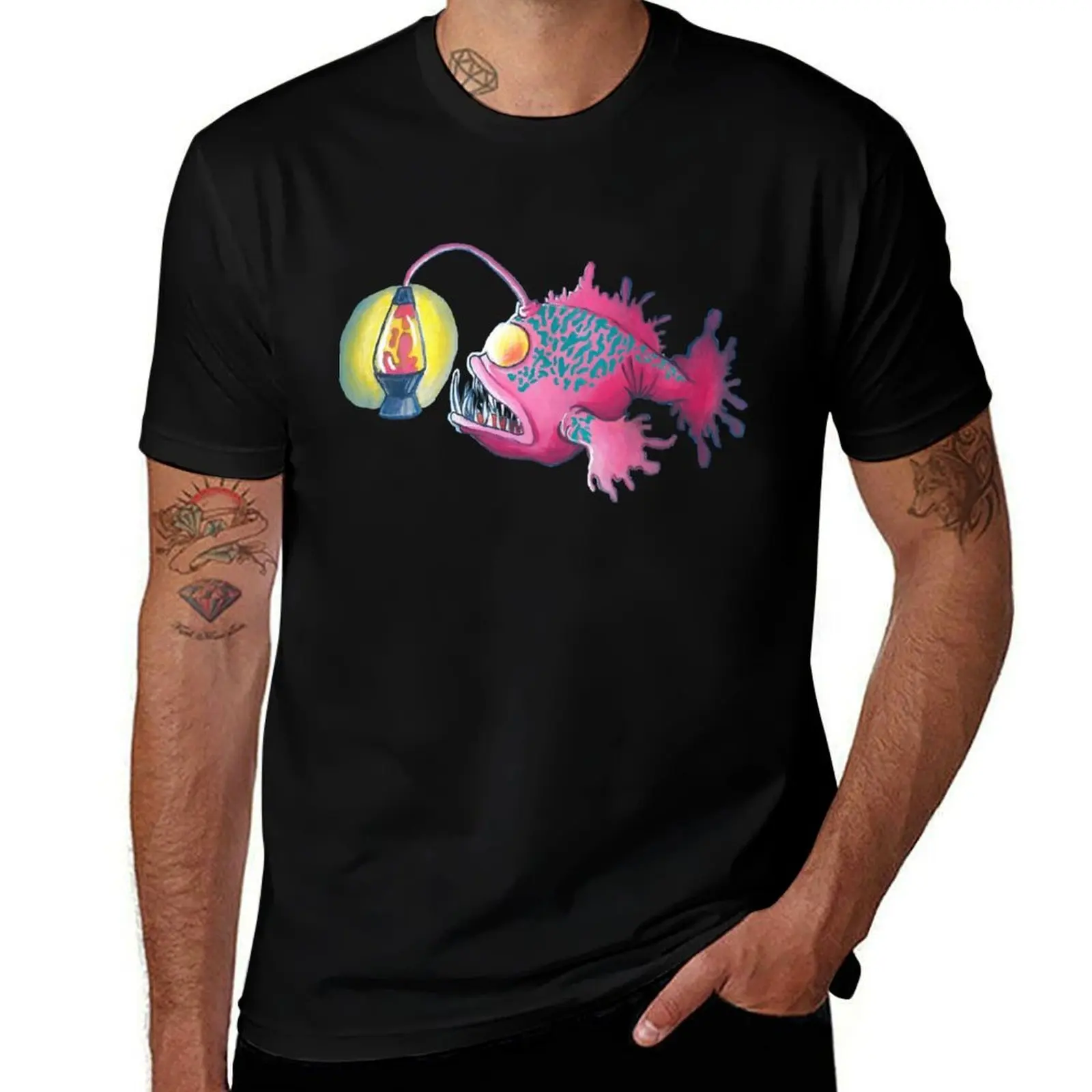 

Lava Lamp Anglerfish T-Shirt Plus Size Basic Short Sleeve Top