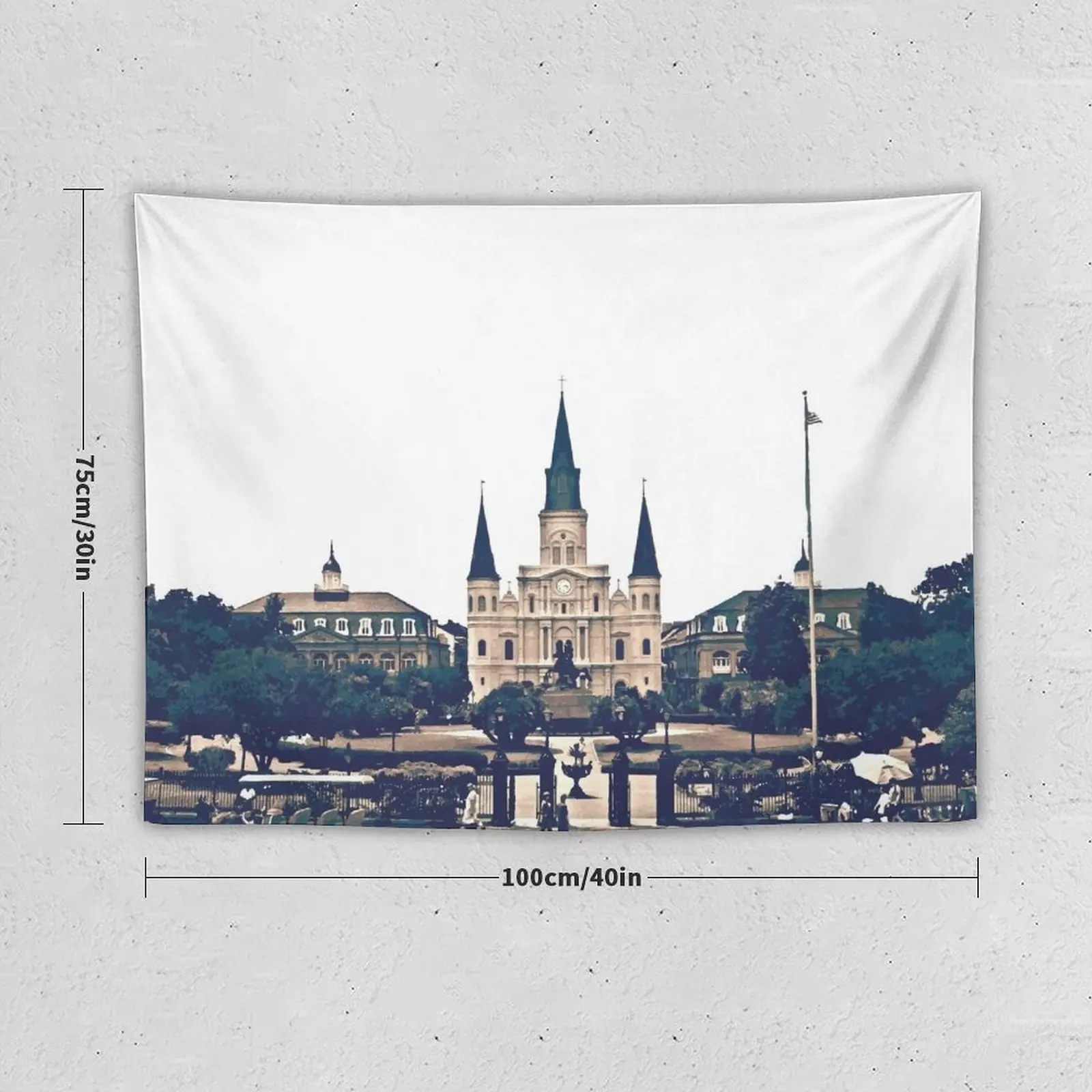 New New Orleans Jackson Square Iconic Nola French Quarter Cityscape Travel Lifestyle Tapestry Decoration Home Tapestries