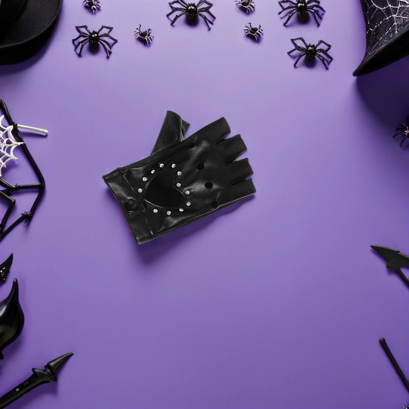 2 ペア子供用ダンスグローブ光沢のある PU 指なし子供用手袋ハートデザインのダンスコスチュームパーティー着用用