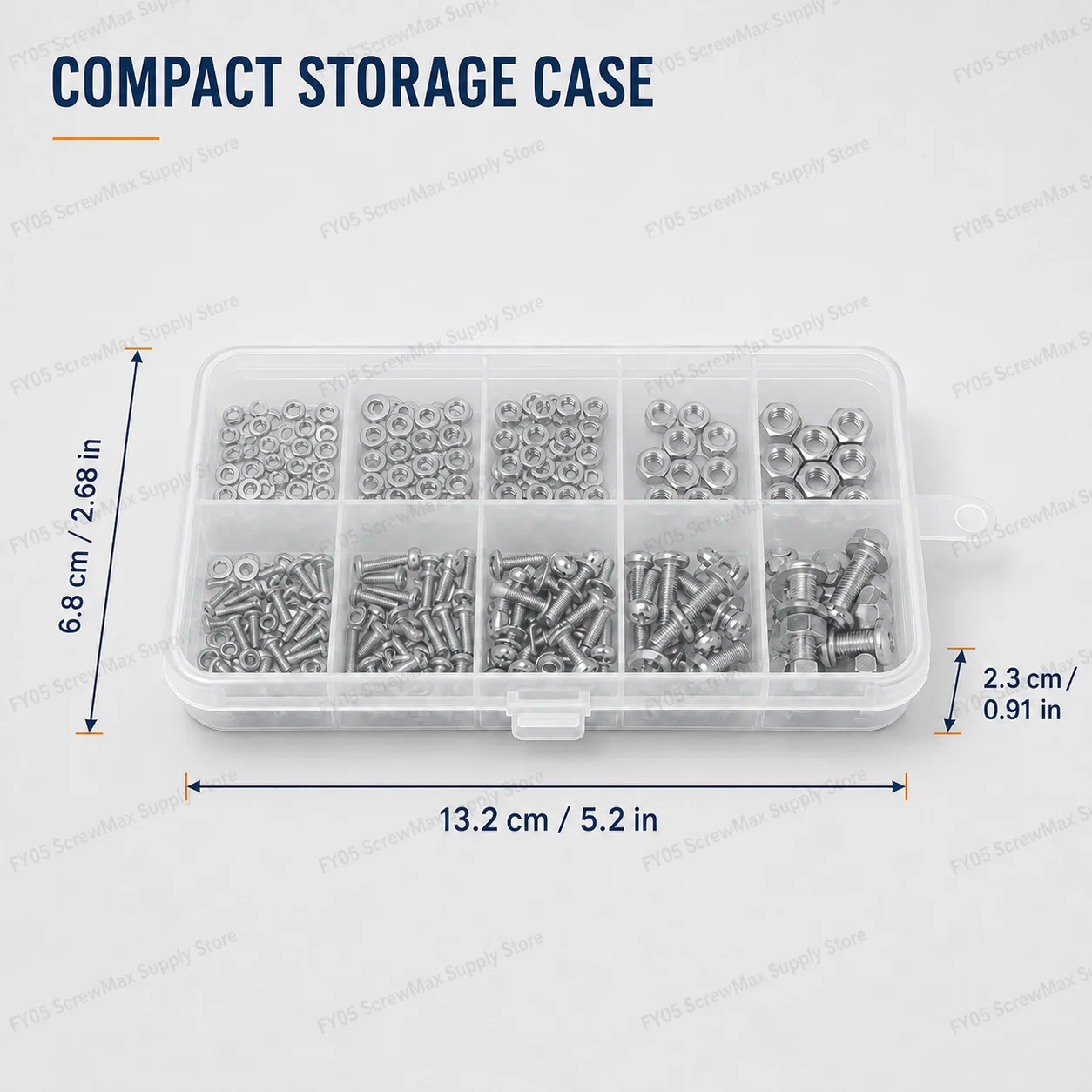 320pcs Screws Nuts Washers Assortment Kit Rustproof Metric Hardware Set M2-M5 for DIY Home Repair Industrial Use